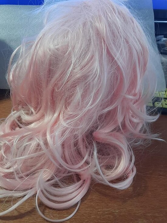 NEW TAG ! Curly Wig Long 24 Inch Light Pink main image 4